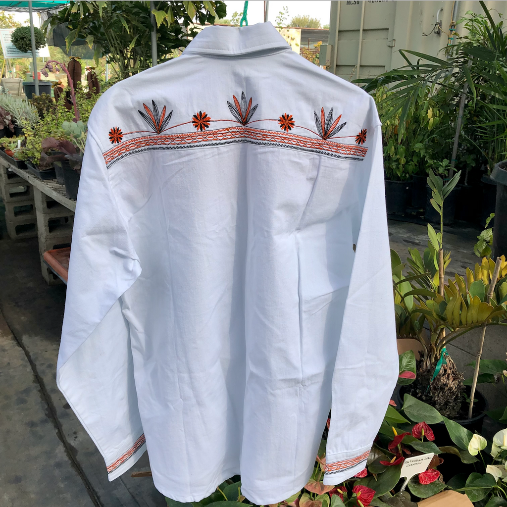 White Hand Embroidered Floral Tlahuitoltepec Long Sleeve