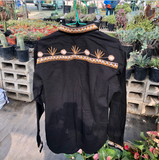 Hand Embroidered Floral Tlahuitoltepec Long Sleeve Men's Button Up